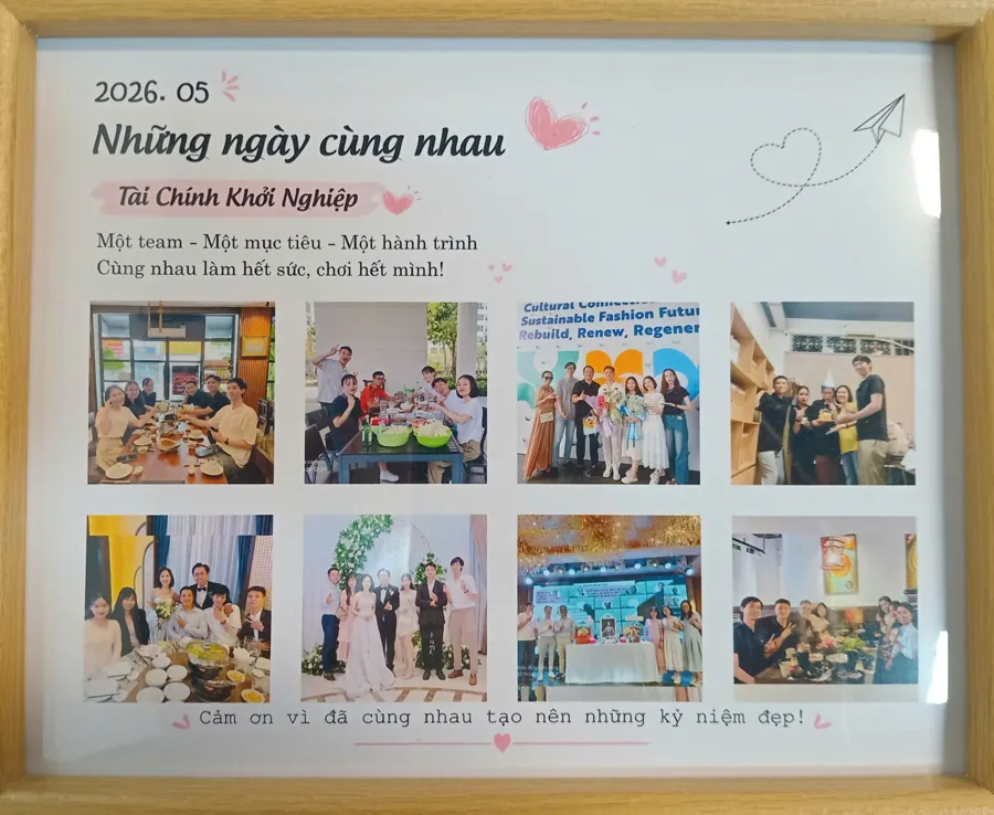Khung ảnh kỷ niệm của Liên tại Tài Chính Khởi Nghiệp